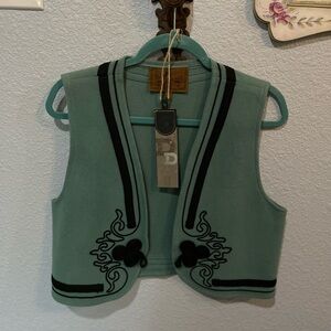 Double D Ranch Teal Vest with Black Trim